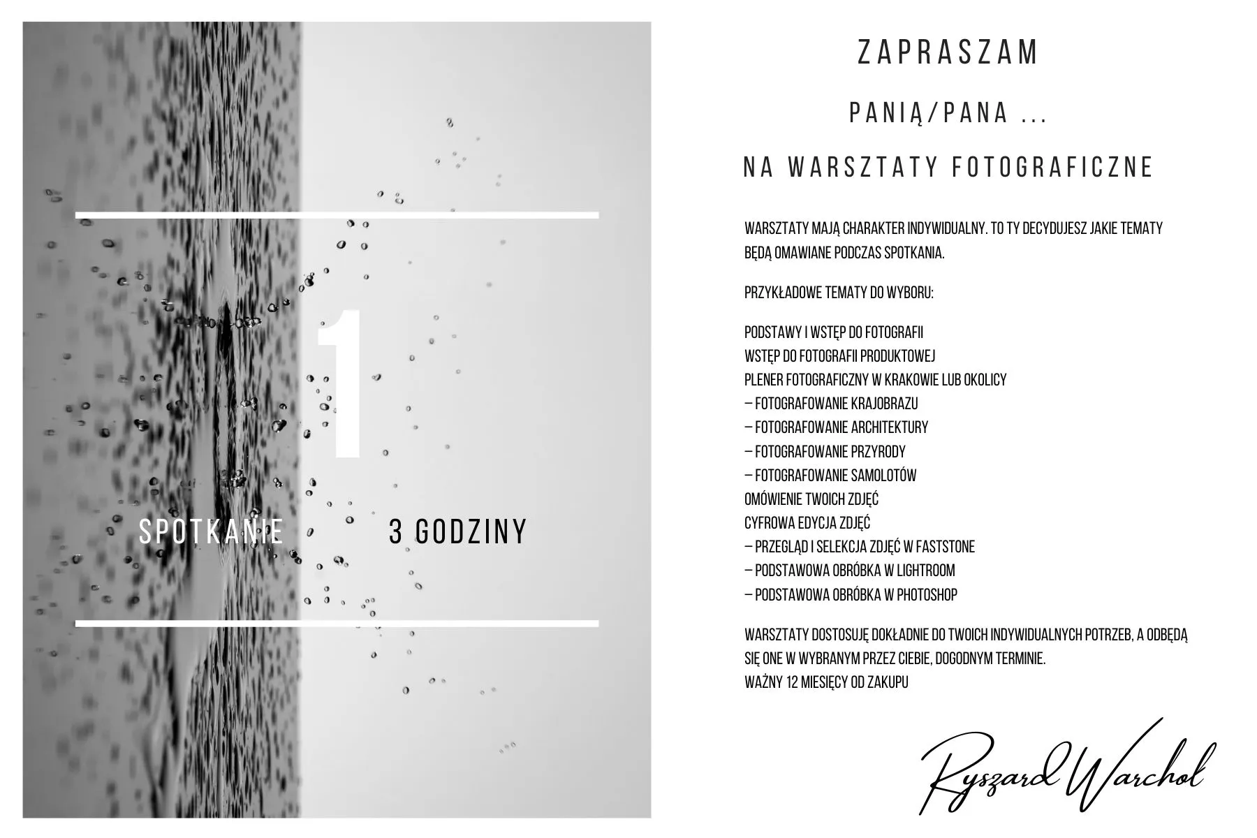 Voucher na warsztaty fotograficzne