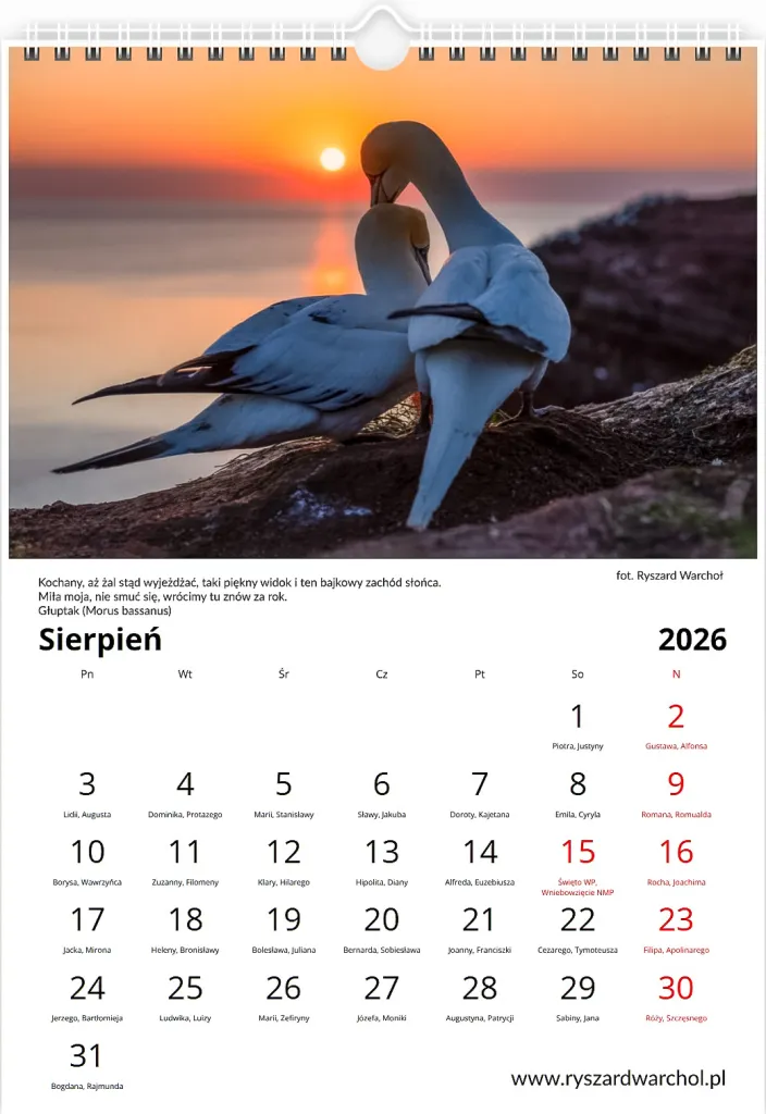 Kalendarz — Sierpień